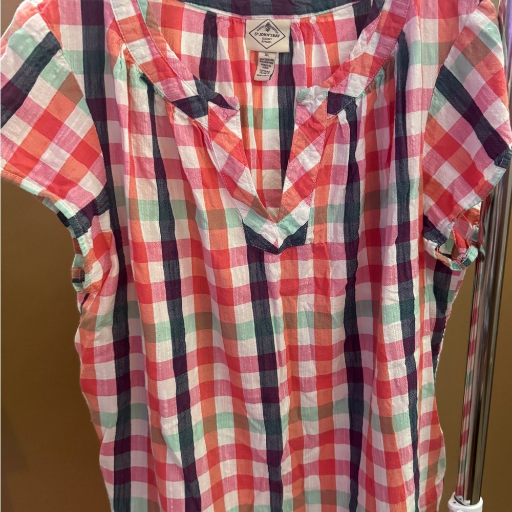 St. John's Bay Multicolor Plaid Shirt